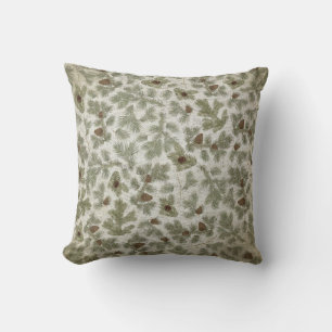 Pine Cones Boughs Music Trees Throw Pillow