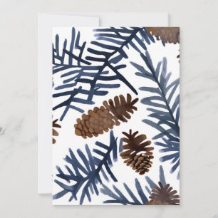 Pine Cones & Branches   Watercolor Winter Painting Holiday Card