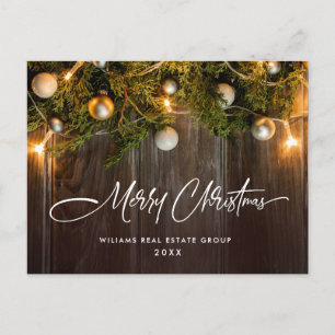 Pine Cones Christmas Holiday Corporate Greeting Postcard