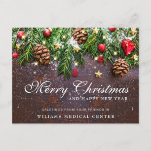 Pine Cones Christmas Holiday Corporate Greeting Postcard