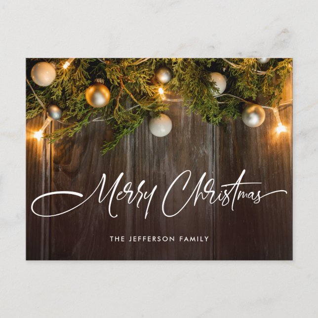 Pine Cones Christmas Holiday Corporate Greeting Postcard (Front)