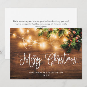 Pine Cones Christmas Rustic Corporate Greeting Holiday Card