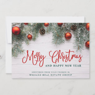 Pine Cones Christmas Rustic Corporate Greeting Holiday Card