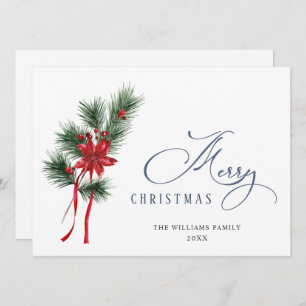 Pine Cones Fir Wreath Merry Christmas Greeting Holiday Card