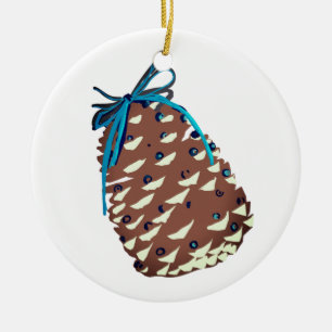 Pine Cones Holiday Decor Ceramic Ornament