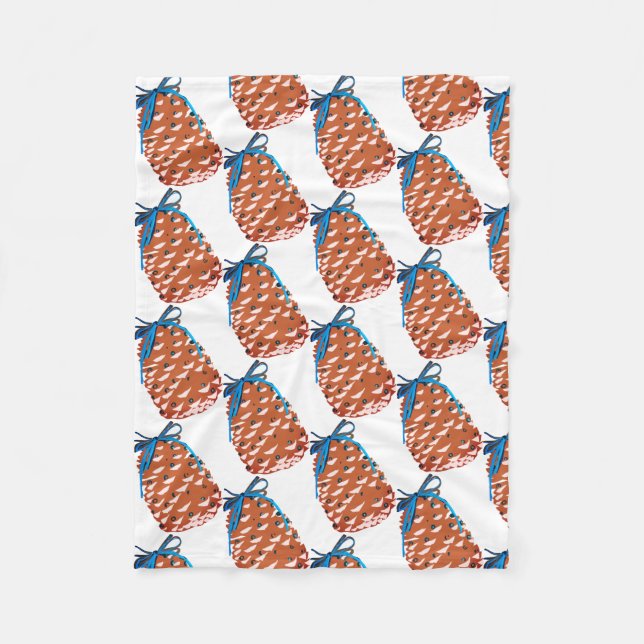 Pine Cones Holiday Decor Fleece Blanket (Front)