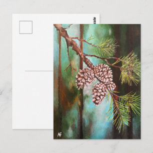Pine Cones on a Winter's Day by Alfred Fox Postcard
