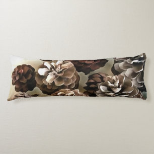 Pine Cones Organic Christmas Ornaments Art Body Pillow