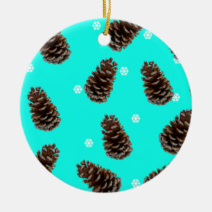 Pine Cones Ornement en céramique de Noël naturel