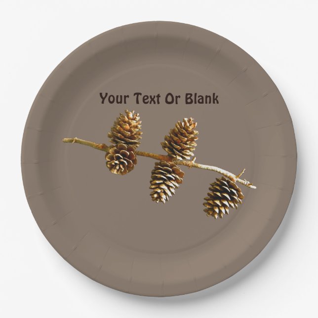 Pine Cones Paper Plate (Front)