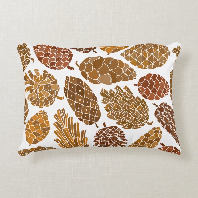 Pine cones pattern illustration. accent pillow (Front)