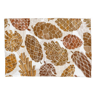 Pine cones pattern illustration. pillowcase