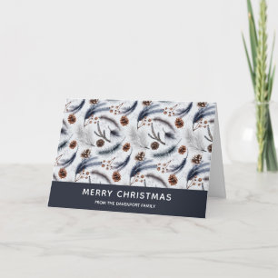 Pine Cones & Pine Needles Christmas Pattern Card