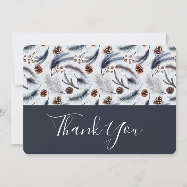 Pine Cones & Pine Needles Motif Merci (Devant)