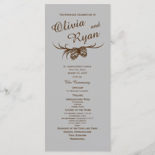 Pine Cones Rustic Silver and Brown Program