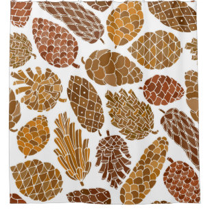 Pine cones seamless pattern