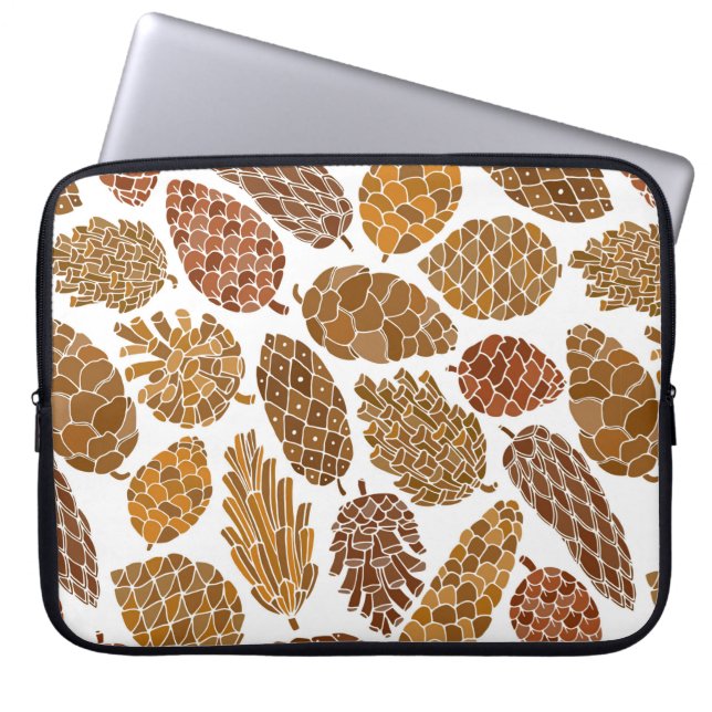 Pine cones seamless pattern laptop sleeve (Front)