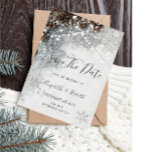 Pine Cones, Snowflakes Save The Date<br><div class="desc">Winter wonderland,  pine cones and snowflakes save the date. Beautifully save the date that can be customized with your name. Select the "customize" button to change the font style,  colour,  and size.</div>