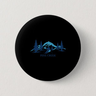 Pine Creek Wyoming Ski Resort Skiing Skier 2 Inch Round Button