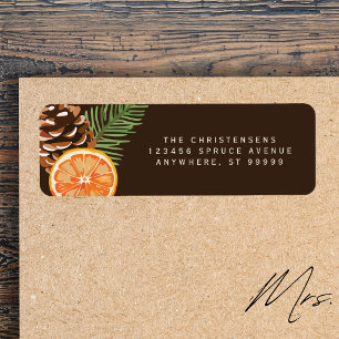 Pine de pin orange Étiquettes de adresse personnal