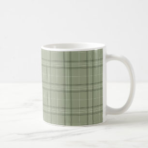 Pine Deer Plaid - sage green cabincore tartan.  Coffee Mug