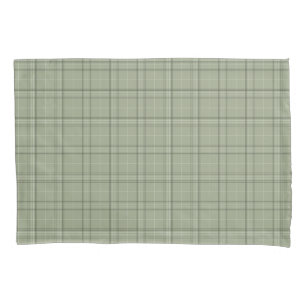 Pine Deer Plaid - sage green cabincore tartan.  Pillowcase