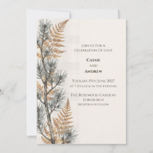 Pine Fern Scottish Wedding Invitation