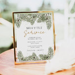 Pine Festive Wedding Shuttle Service sign<br><div class="desc">Step into a world of enchantment with our Whimsical Green and Gold Pine Cone Wedding Invites, Signage, and Decor collection. Embrace the rustic charm of nature with these delightful designs featuring vibrant greenery and shimmering gold accents, inspired by the beauty of pine cones. Let your love bloom like the forest...</div>
