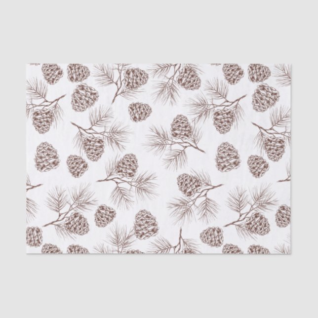 Pine fir christmas tree cedar spruce cones tissue paper (Front)