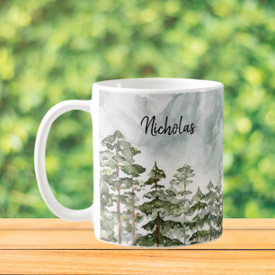 Pine Forest and Mountains Coffee Mug
