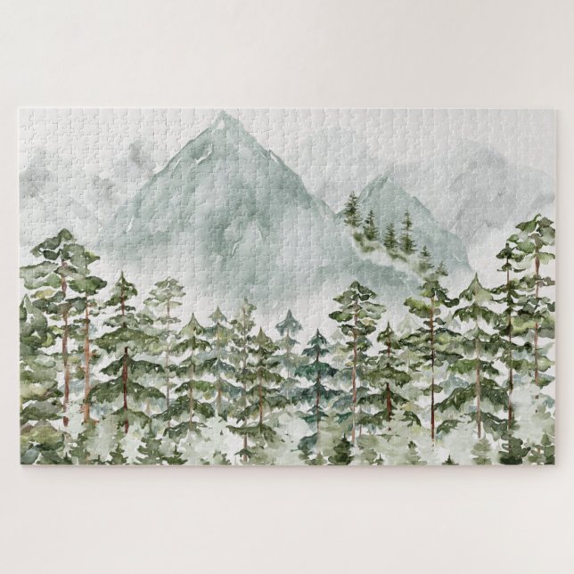 Pine Forest and Mountains Jigsaw Puzzle (Horizontal)