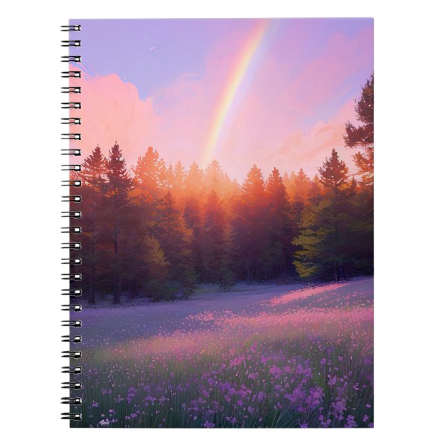 Pine Forest at Sunset Notebook (Front)
