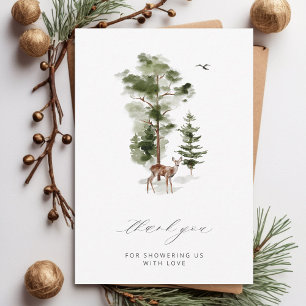 Pine Forest Cher Baby shower Carte de remerciement
