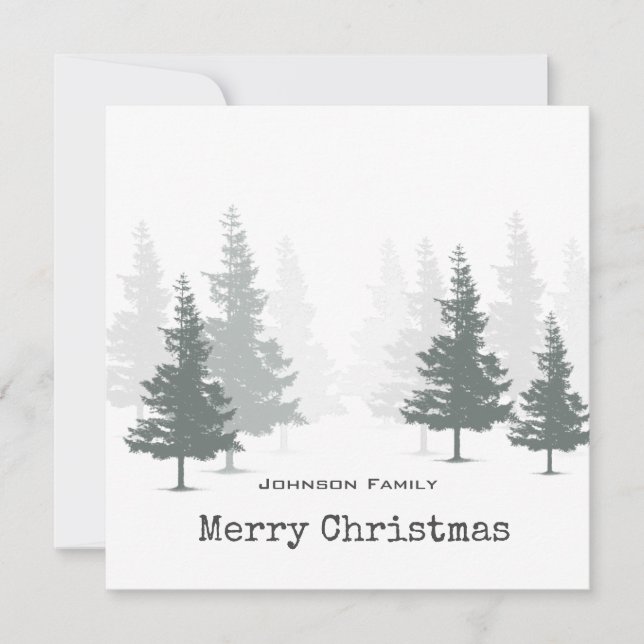 Pine Forest Christmas holiday Card (Front)