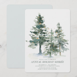 Pine Forest Christmas Holiday Party Invitation