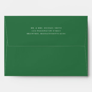 Pine Forest Green A7 Envelope with return address