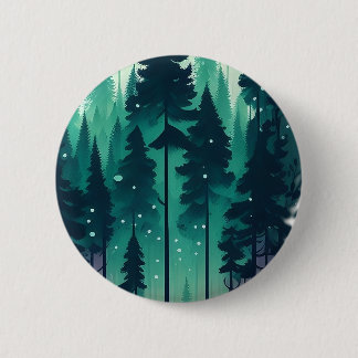 Pine Forest Landscape 2 Inch Round Button