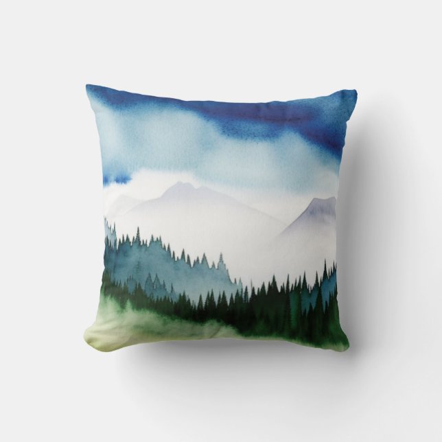pine forest landscape  throw pillow (Front)
