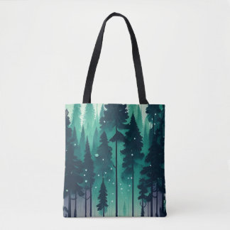 Pine Forest Landscape Tote Bag
