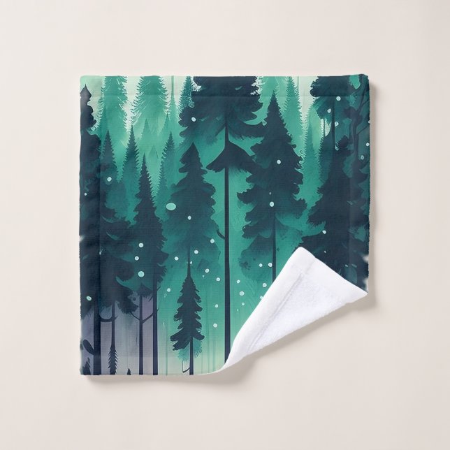 Pine Forest Landscape Wash Cloth (Wash Cloth)