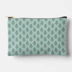 Pine forest minimalist pattern - aqua accessory pouch