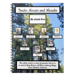 Pine Forest Miracles Quote Family Tree Notebook