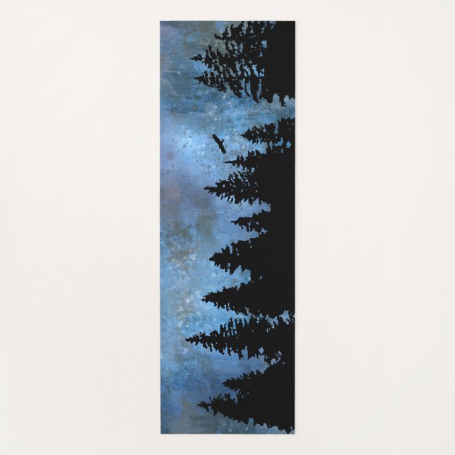 Pine Forest Night Yoga Mat (Front)