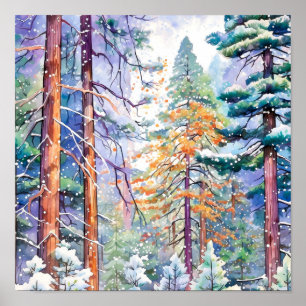 Pine Forest Paysage Accueil Décor Poster