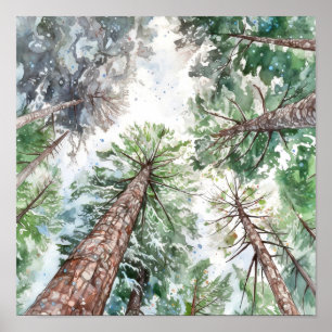 Pine Forest Paysage Accueil Décor Poster