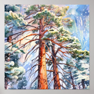 Pine Forest Paysage Accueil Décor Poster