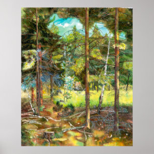 Pine forest poster
