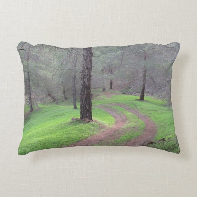 Pine Forest Road Accent Pillow (Front)