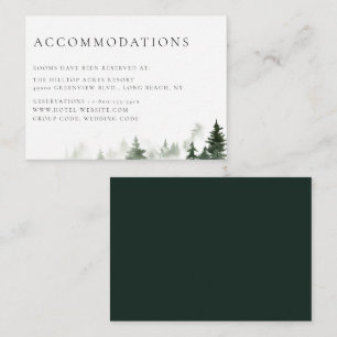 Pine Forest Trees Wedding Accommodations Enclosure Card