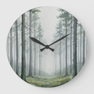 Pine Forest Wall Clock – Calm Nature Design